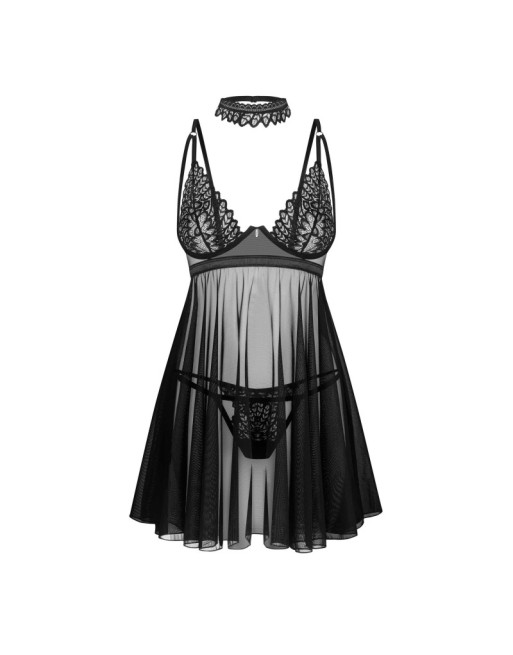 Donarella babydoll et String - Noire - NP Donarella babydoll et String - Noire - NP