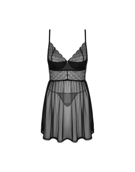 Chemeris babydoll et String - Noire