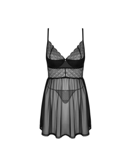 Chemeris babydoll et String - Noire