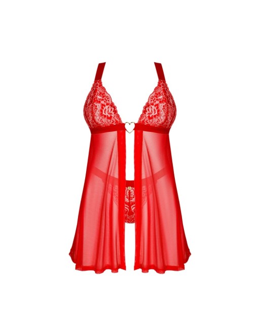 Elianes babydoll et string - Rouge Elianes babydoll et string - Rouge